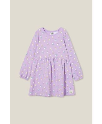 Cotton On Kids - License Savannah Long Sleeve Dress - Lcn mif miffy flowers/lilac drop