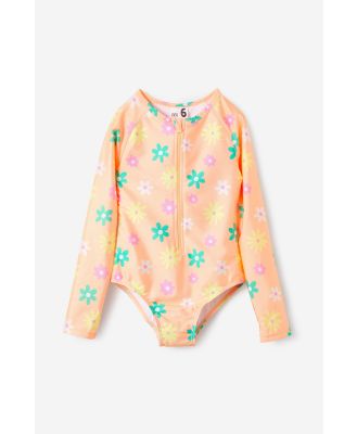 Cotton On Kids - Lydia Low One Piece - Tropical orange/daisy