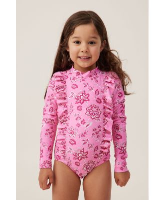 Cotton On Kids - Lydia One Piece - Pink gerbera/frida folk floral