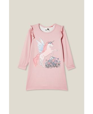 Cotton On Kids - Maddi Long Sleeve Flutter Nightie - Zephyr/unicorn meadow floral
