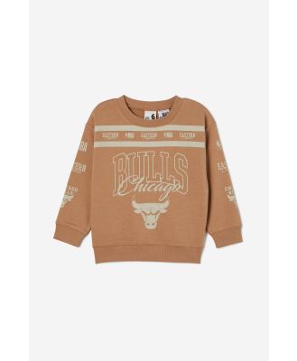 Cotton On Kids - NBA Chicago Bulls Fleece Crew Neck - Lcn nba taupy brown/chicago bulls yardage