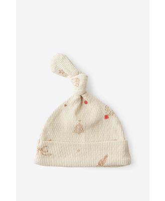 Cotton On Kids - Organic Pointelle Beanie - Rainy day/my first xmas