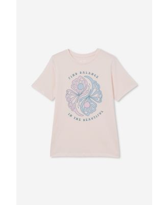 Cotton On Kids - Penny Short Sleeve Tee - Crystal pink/find balance in the beautiful