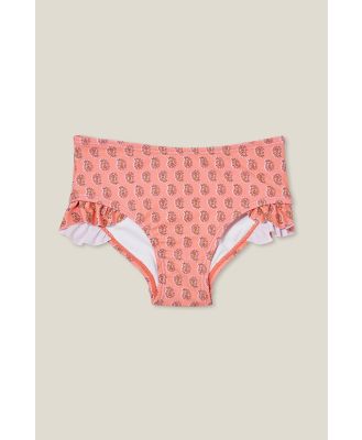 Cotton On Kids - Pippa Ruffle Bikini Bottom - Orange coral/perry paisley