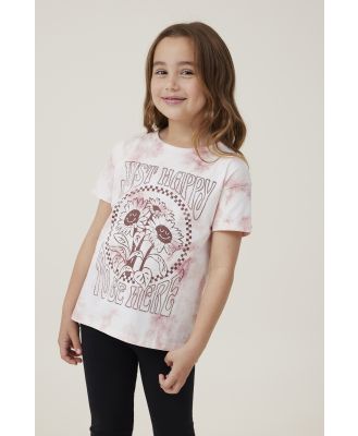 Cotton On Kids - Pippy Short Sleeve Tee - Marshmallow tie dye/just happy to be here