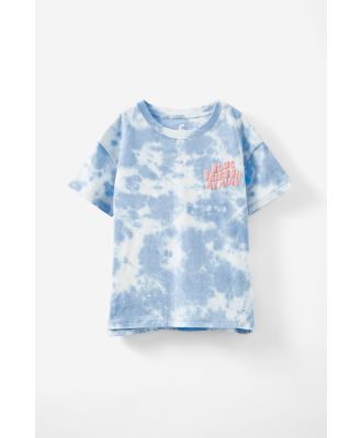 Cotton On Kids - Poppy Short Sleeve Graphic Print Tee - Dusk blue tie dye/blue sky