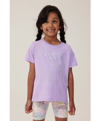 Cotton On Kids - Poppy Short Sleeve Print Tee - Lilac drop/unicorn