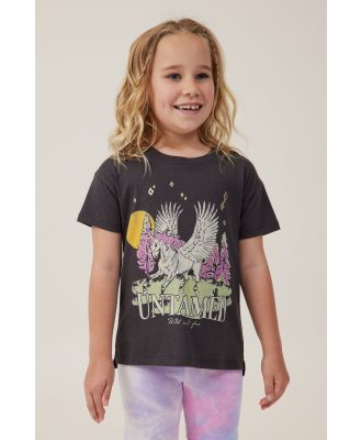 Cotton On Kids - Poppy Short Sleeve Print Tee - Phantom/untamed unicorn
