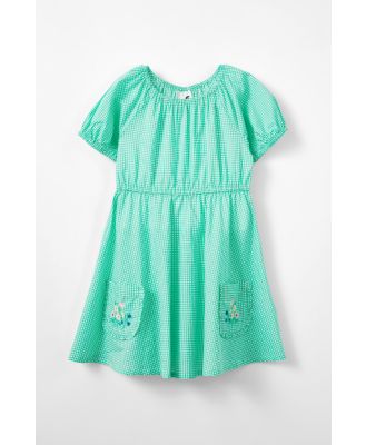 Cotton On Kids - Rose Puff Sleeve Dress - Fresh green/mini grid