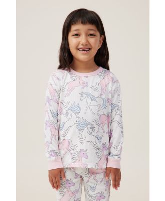 Cotton On Kids - Serena Long Sleeve Pyjama Set - Oatmeale marle/breezy unicorn