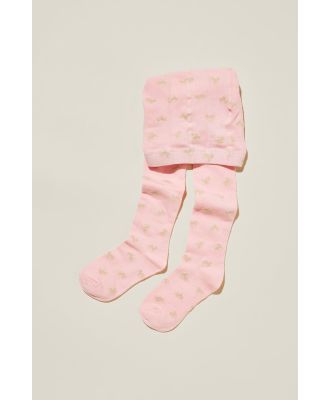 Cotton On Kids - Solid Tights - Blush pink/gold unicorn shimmer