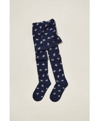 Cotton On Kids - Solid Tights - Navy/pink unicorn shimmer