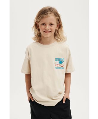 Cotton On Kids - Sonic Drop Shoulder Short Sleeve Tee - Lcn seg rainy day/sonic hedgehog