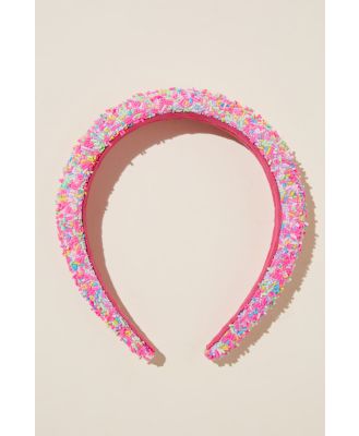 Cotton On Kids - Sophia Luxe Headband - Pink gerbera/sprinkles