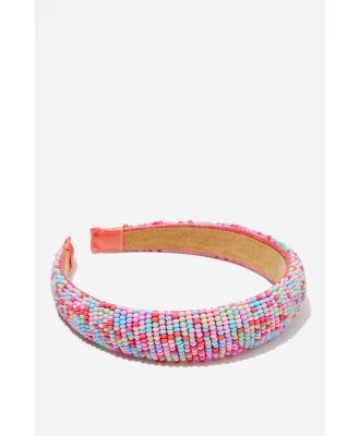 Cotton On Kids - Sophia Luxe Headband - Raspberry pink/rainbow beads