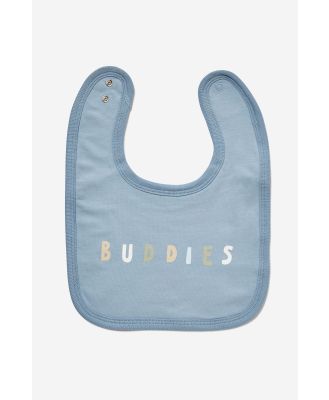 Cotton On Kids - The Baby Bib - Dusty blue/buddies