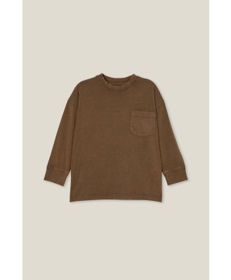 Cotton On Kids - The Essential Long Sleeve Tee - Hot choccy wash