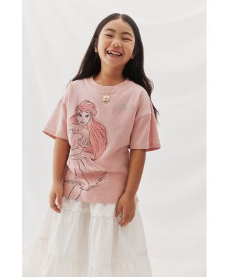 Cotton On Kids - The Little Mermaid Drop Shoulder Short Sleeve Tee - Lcn dis ariel ballerina/zephyr