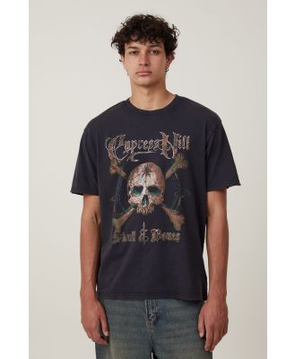 Cotton On Men - Premium Loose Fit Music T-Shirt - Lcn pro black/cypress hill - skull bones