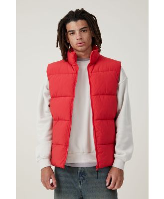 Cotton On Men - Recycled Puffer Vest - Race red