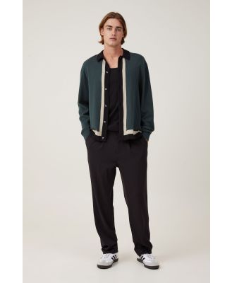 Cotton On Men - Relaxed Pleated Pant - Black