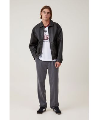 Cotton On Men - Relaxed Pleated Pant - Charcoal