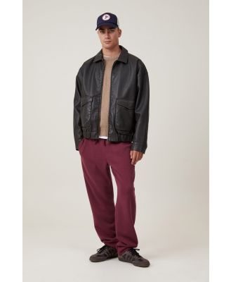 Cotton On Men - Relaxed Track Pant - Burgundy