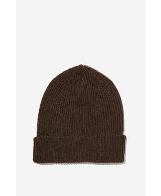Cotton On Men - Ribbed Beanie - Chocolate