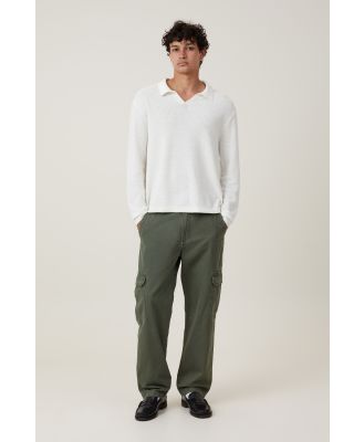 Cotton On Men - Tactical Cargo Pant - Vintage army green herringbone