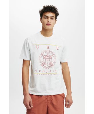 Cotton On Men - USC Loose Fit College T-Shirt - Lcn usc white marle/usc - crest