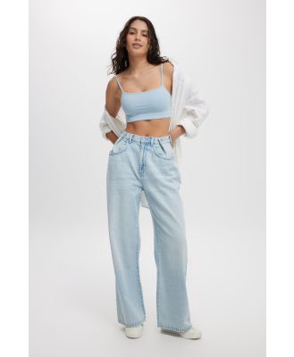 Cotton On Women - Adjustable Wide Jean - Crystal blue