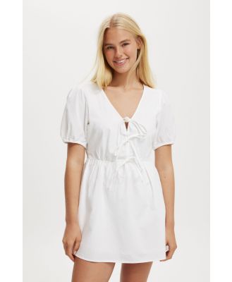 Cotton On Women - Allegra Tie Detail Mini Dress - White