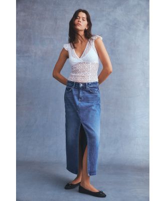 Cotton On Women - Bailey Denim Maxi Skirt - Bottle blue