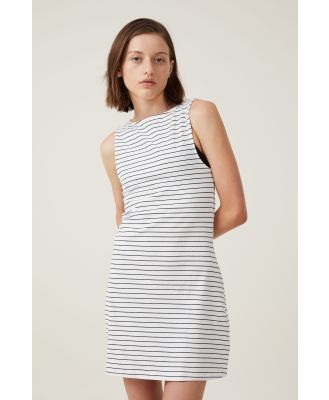 Cotton On Women - Bella Boat Neck Mini Dress - Classic stripe gardenia
