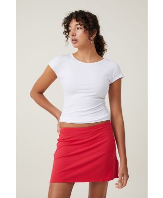 Cotton On Women - Bella Mini Skirt - Crimson side stripe