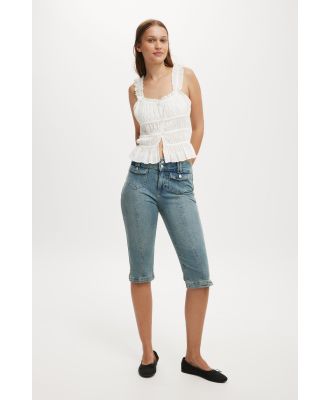 Cotton On Women - Capri Jean - Sahara blue pocket