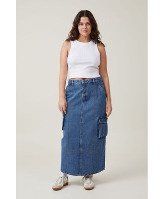 Cotton On Women - Cargo Denim Maxi Skirt - Offshore blue