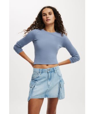 Cotton On Women - Cargo Denim Mini Skirt - Cloud blue