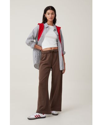 Cotton On Women - Classic Fleece Wide Leg Sweatpant - Espresso