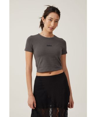 Cotton On Women - Crop Fit Graphic Tee - Salut/slate