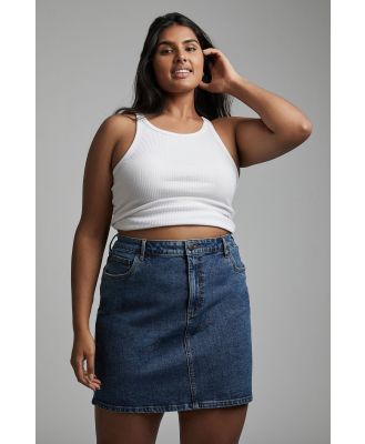 Cotton On Women - Curve Denim Mini Skirt - Coogee blue