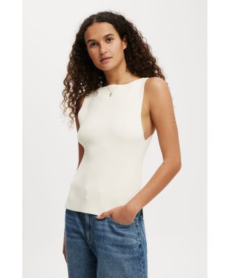 Cotton On Women - Double Knit Boat Neck Tank - Porcelain