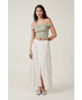 Cotton On Women - Emme Button Through Maxi Slip Skirt - Jovie ditsy berry