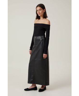 Cotton On Women - Faux Leather Maxi Skirt - Black