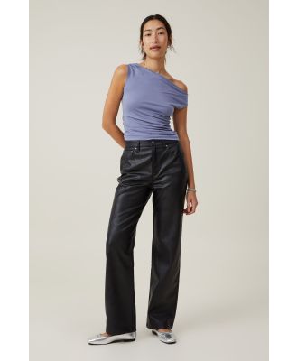 Cotton On Women - Faux Leather Straight Jean - Black