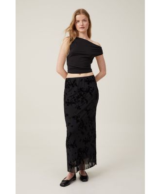 Cotton On Women - Flocking Slip Maxi Skirt - Black