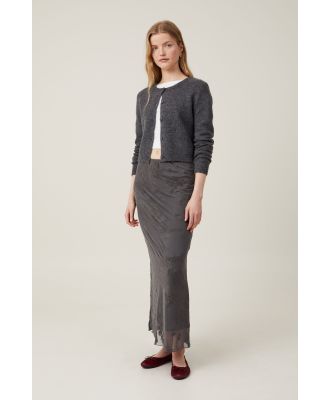 Cotton On Women - Flocking Slip Maxi Skirt - Graphite