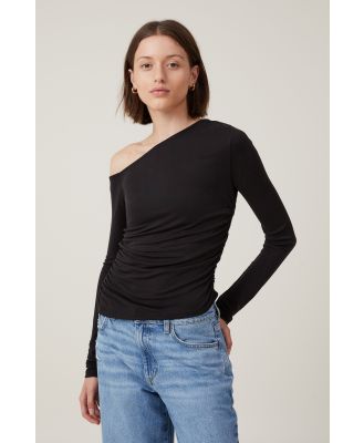 Cotton On Women - Gabby Off The Shoulder Long Sleeve Top - Black
