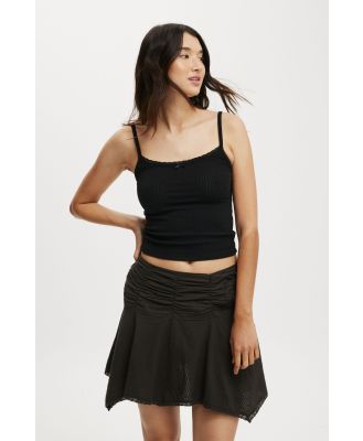 Cotton On Women - Georgie Hanky Hem Mini Skirt - Washed black