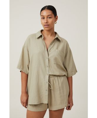 Cotton On Women - Haven Short Sleeve Shirt - Desert sage